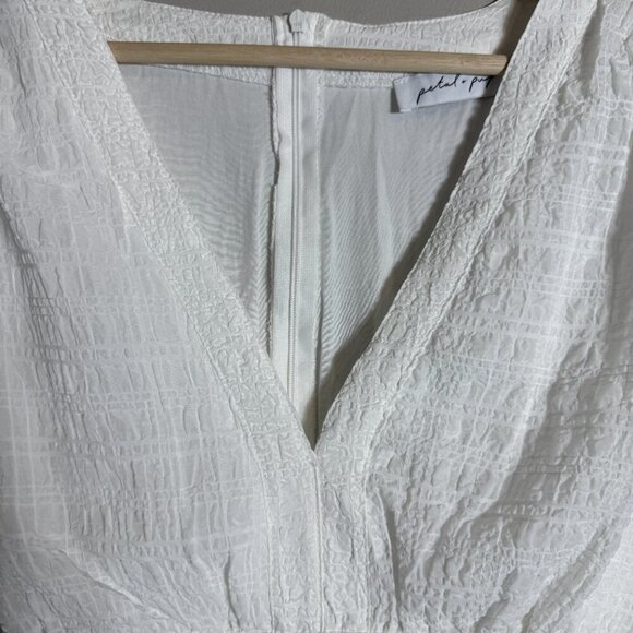 Petal + Pup Quinnie Balloon Sleeve Mini Dress Women's Large White Party Bridal - Picture 7 of 14